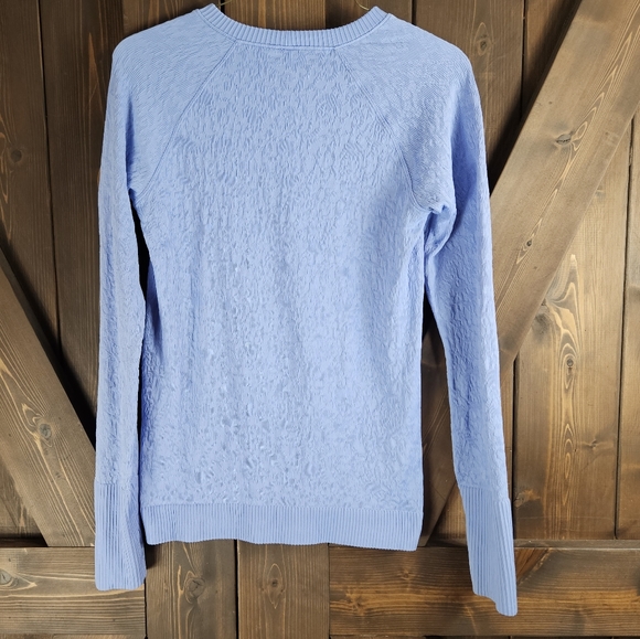 Lululemon Rest Less Pullover Hydrangea Blue  Long Sleeve Ribbed Size 10 - Picture 5 of 8